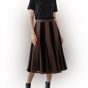 DKNY Whimsygoth Festival Chocolate Brown Velvet Stripe Midi Skirt Size 4
